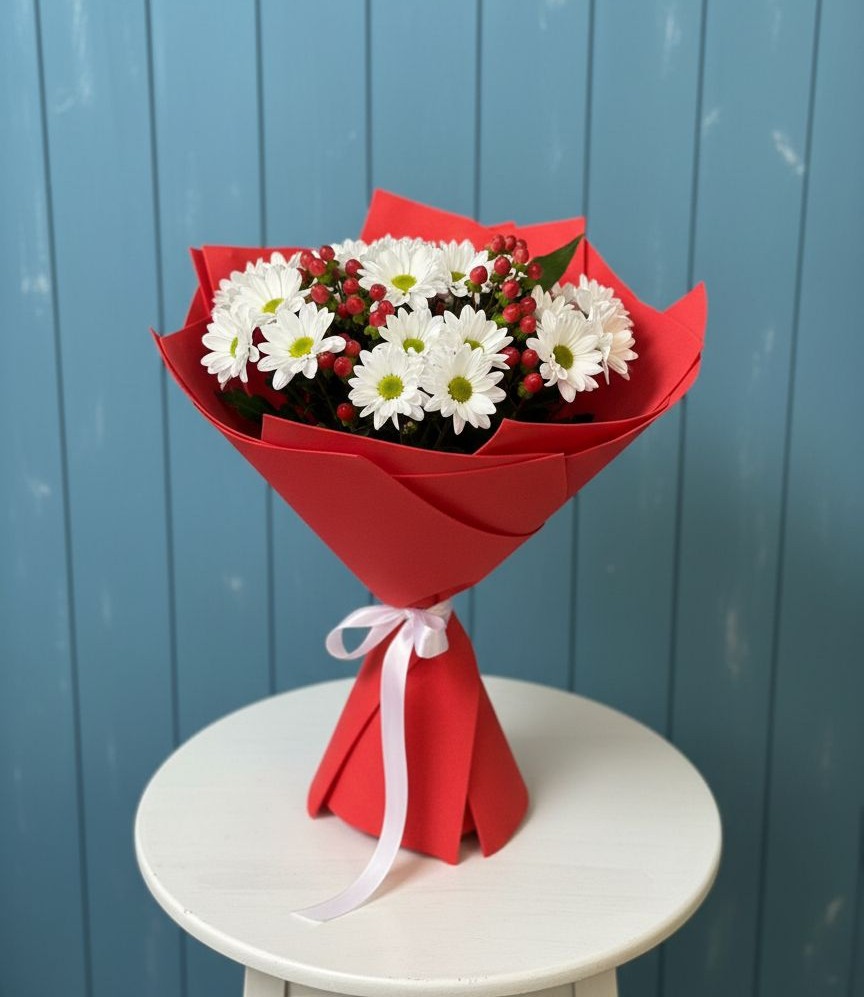 Букет цветов из: Хризантемы в Лузе