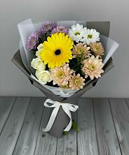Букет цветов из:  Розы, Герберы и Хризантемы в Лузе