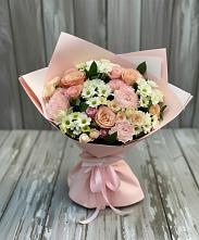 Букет цветов из:  Гвоздики, Розы и Хризантемы в Лузе