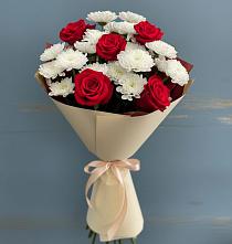 Букет цветов из:  Розы и Хризантемы в Лузе