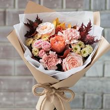Букет цветов из:  Гвоздики, Хризантемы и Розы в Лузе
