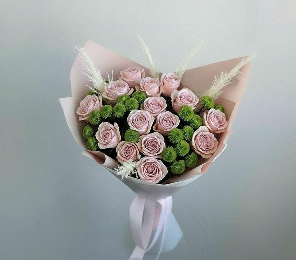 Букет цветов из: Розы и Хризантемы в Лузе