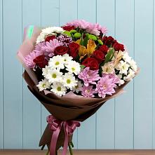 Букет цветов из:  Розы, Хризантемы и Альстромерии в Лузе