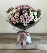 Букет цветов из:  Хризантемы и Розы в Лузе