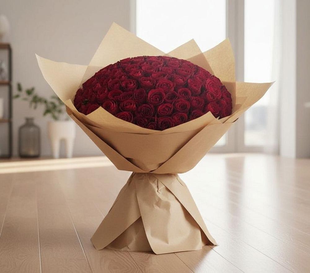 Букет 101 Красная роза в Лузе